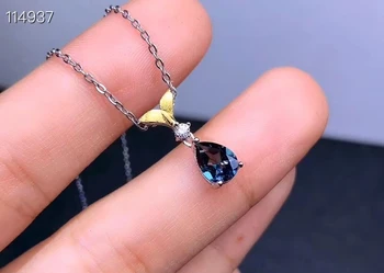 Klasična jasno, modri topaz obesek za ogrlico ženske ornament naravni gemstone ocean modra barva darilo za rojstni dan prijatelja prisotna vroče