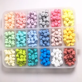 Nove silikonske kroglice, Geometrijske candy barve 100PC baby teether Mini Parcelo, noge Ogrlico, Obesek, DIY zdravstvene nege zapestnica otroci kroglice