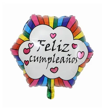 10pcs 18 inch FELIZ CUMPLEANOS Folija Baloni Španija Happy Birthday Krog Balone Helija, Rojstni dan Okraski Zraka Globos