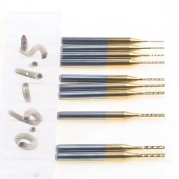 10pcs Titana Plašč Karbida 0,6 mm-1,5 mm Koncu Mlin Graviranje Bitov CNC Rotacijski Burrs Set