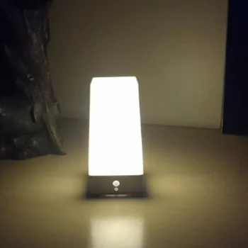 Brezžični Doma nočno omarico Baterijski pogon LED Žarnice za Varčevanje z Energijo Okolju prijazno Nočna PIR Senzor Gibanja Hodniku