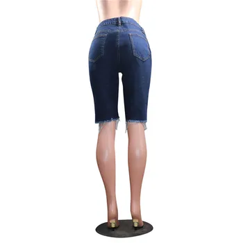 Debelo Dropshpping Plus Velikost Ženske Jeans Novega Modela, Vroče Prodaje Tanke Priložnostne Raztrgala Divja Kup Kavbojke Koleno Dolžina Kavbojke