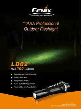 Fenix LD02 Cree XP-E2 AAA LED Svetilka Black