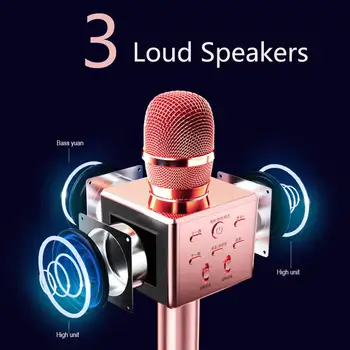 K8 Brezžična Tehnologija Bluetooth Karaoke Mikrofon Aluminij Zlitine Ročni Večfunkcijsko 3 Glasneje Zvočniki Audio Mobilni Telefon Petje