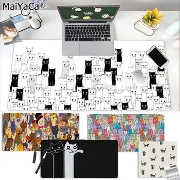 Maiya Svoje Preproge, Mačke, Beli in Črni Velike Mouse pad PC Računalnik mat Brezplačna Dostava Velik Miško, Tipke Tipkovnice Mat