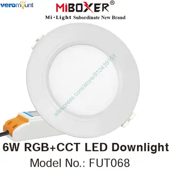 MiBoxer FUT068 6W Smart RGB+SCT Downlight, z Voznikom 110V AC 220V 2.4 G Brezžični RF Remote, WiFi APP Alexa Google Glasovni Nadzor