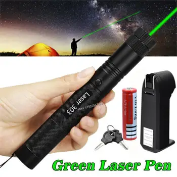 Močno Zelena Rdeči Laserski kazalnik 10000m Laser 5mw 303 Pogled Osredotočite Nastavljiv Gorenja Lazer baklo Pero