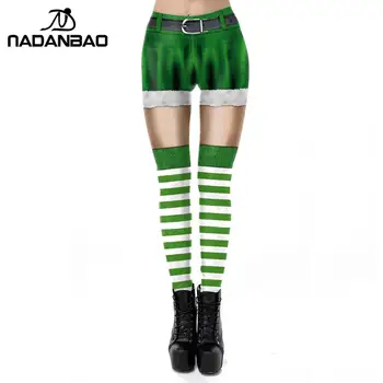 NADANBAO Moda Trak Ženske Dokolenke Karneval Oblačila Za St. Patrick ' s Day Ženski Zelena Leggins Fitnes Mid-Pas Legins