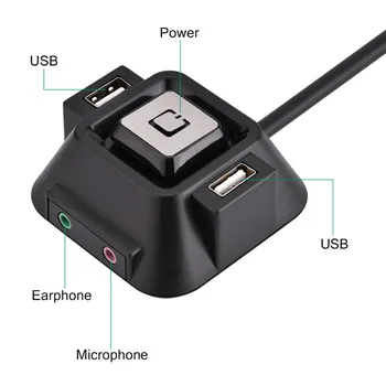 Namizni RAČUNALNIK primeru Stikalo Dvojno Vrata USB Power Gumb za Ponastavitev Audio Mikrofon Vrata