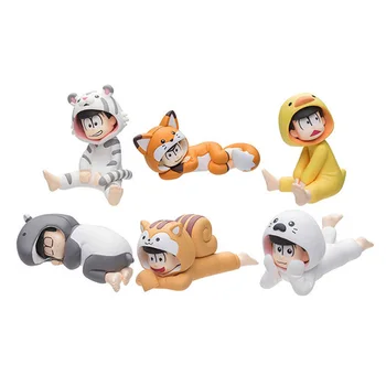 Osomatsu San 6pcs/set Mini figuric 1/16 obsega Živali Nightclothes Ver. Karamatsu Ichimatsu PVC slika Igrače Brinquedos