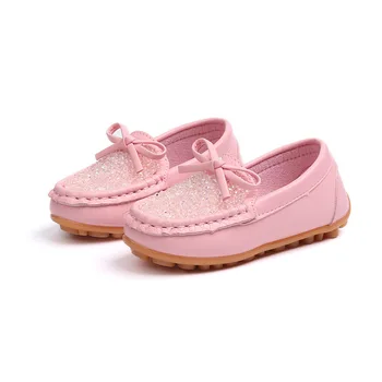 Otroci Priložnostne čevlji za Dekle fantje pu usnje, usnjeni čevlji novo bowknot otroci princess prikaži čevlji za dekleta ravno rumena bela, roza 21-30