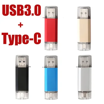 USB ključek 32GB OTG Kovinski USB 3.0 Pen Drive Tipko 64GB 128GB 256GB Tip C Visoka Hitrost pendrive Mini Flash Drive, Pomnilniško kartico memory Stick